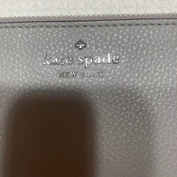 Like New Kate Spade New York Grey Leather Wallet/Card holder - Picture 2 of 11